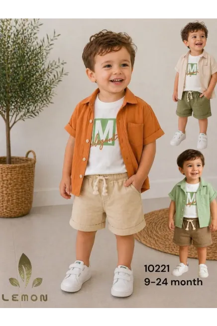 9-24 شهر صبي بدله قميص مع شورت