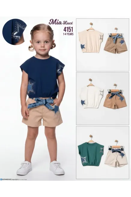 1-4 YEAR Girl SHORT SET WITH BLOUSE