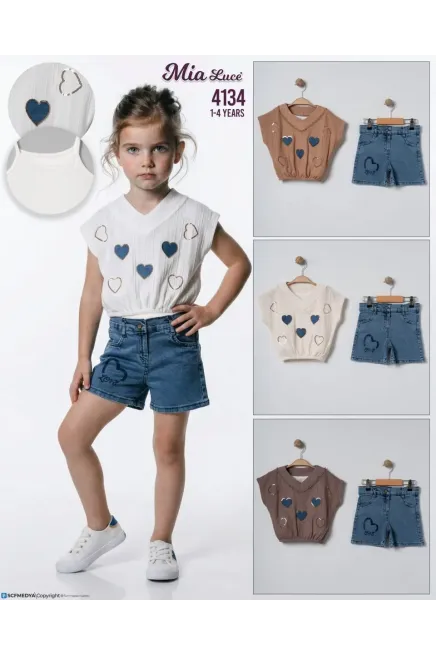 1-4 YEAR Girl SHORT SET WITH BLOUSE