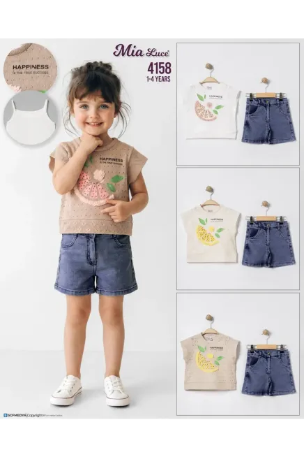 1-4 YEAR Girl SHORTS SET WITH T-SHIRT