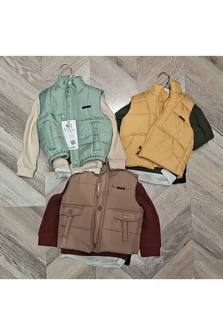 Yelekli Sweatshırtlu Pantolonlu Takım