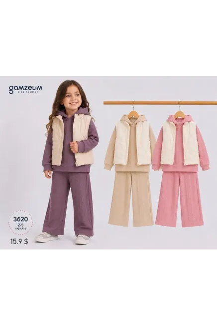 Yelekli Sweatshırtlu Pantolonlu Takım