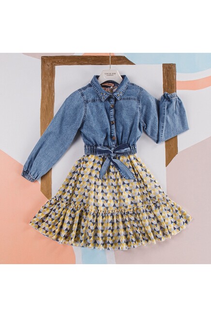 Kot Ceketli Desenli Elbiseli