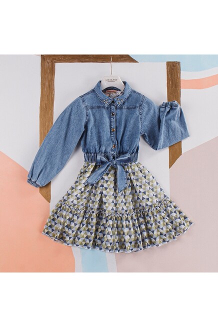 Kot Ceketli Desenli Elbiseli