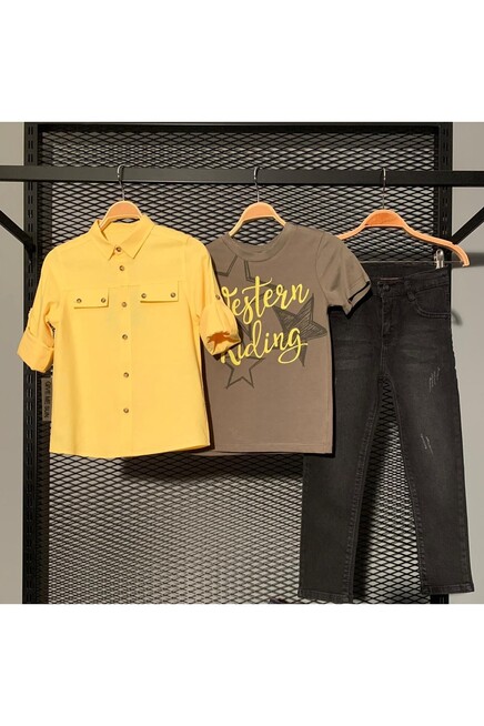 Pant Suit With Shirt&T-Shirt