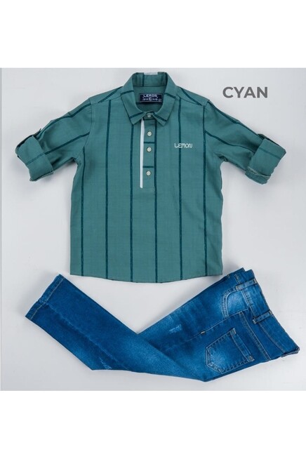 Gömlekli Kot Pantolonlu Takım