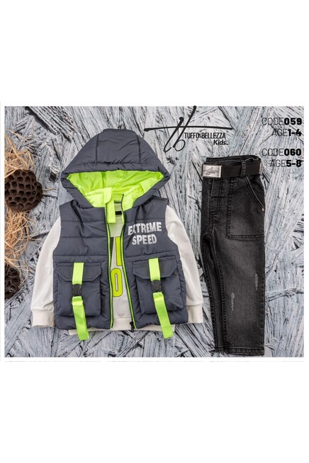 Pant Suit With Puffy Vest