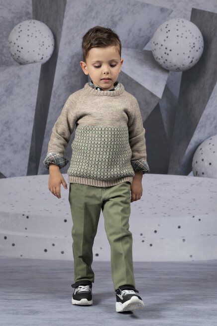 Ekoseli Oduncu Gömlek Kare Desenli Kazak Pantolon Takim