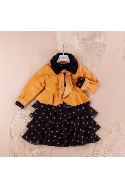 6-9 سنة  قياس صغير فستان مع ستره