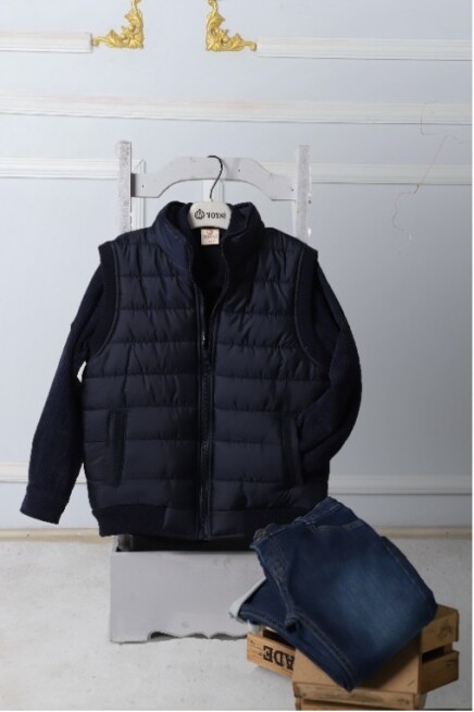 Gömlek Kot Pantolon Pofuduk Yelek Takim