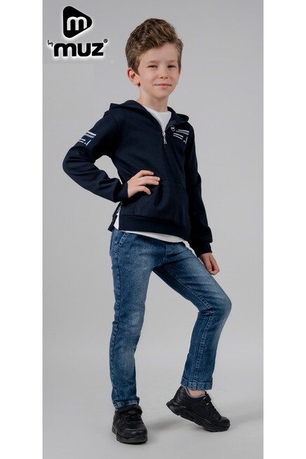 Tişört Kapüşonlu Baskili Sweatshirt Kot Pantolon Takim