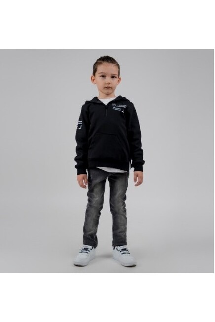 Tişört Kapüşonlu Baskili Sweatshirt Kot Pantolon Takim