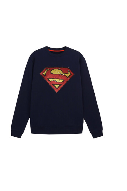 Pullu Superman Baskılı Sweatshırt