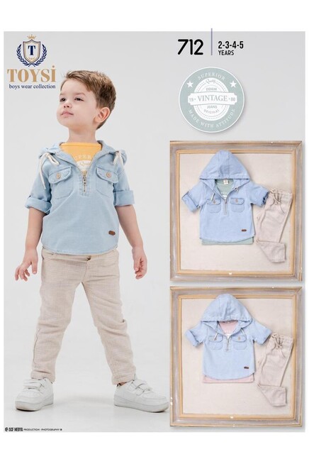 2-5 سنة صبي طقم سروال مع بلوزة