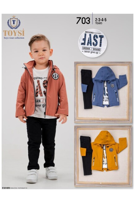 2-5 سنة صبي طقم سروال مع سترة مطرية