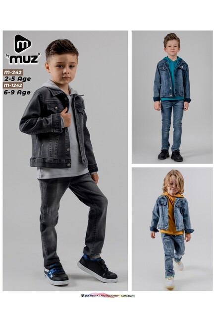 Kapüşonlu Sweatshirt Kot Mont Pantolon Takim