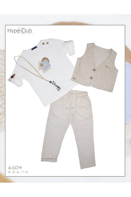 Nakişli Tişört Yelek Pantolon Takim