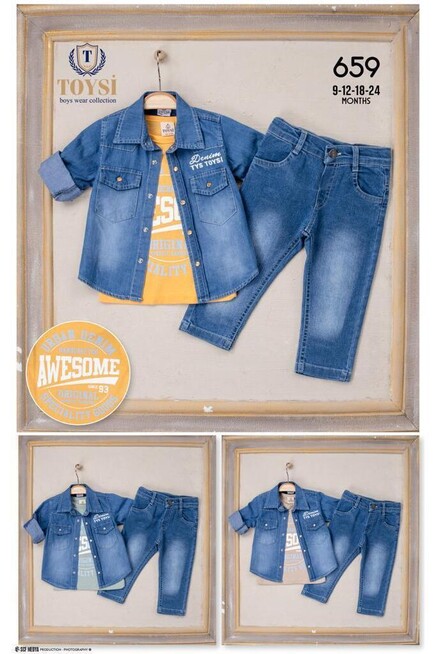 9-24 MONTH Boy PANT SUIT WITH SHIRT&T-SHIRT
