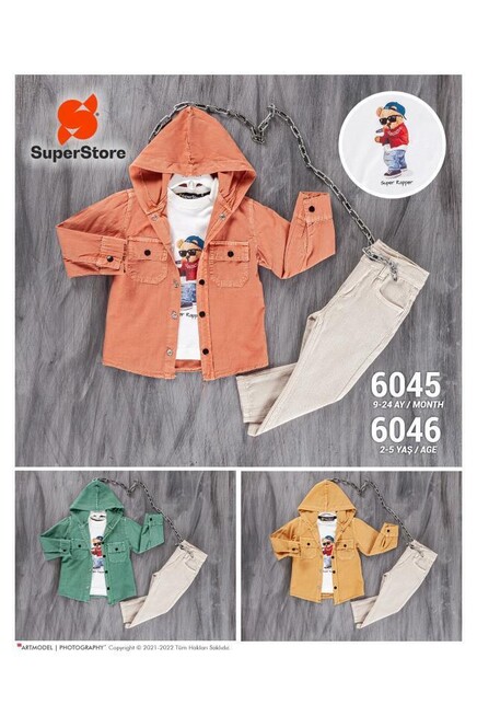 1-4 YEAR Boy PANT SUIT WITH SHIRT&T-SHIRT