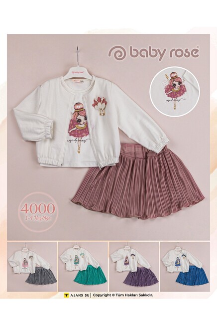 1-4 سنة فتاة طقم تنورة مع جاكيت