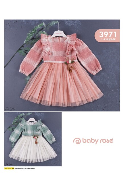 Ekoseli Firfirli Elbise