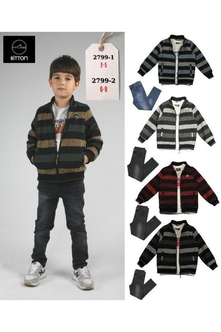 Baskili Sweatshirt Fermuarli Hirka Kot Pantolon Tk