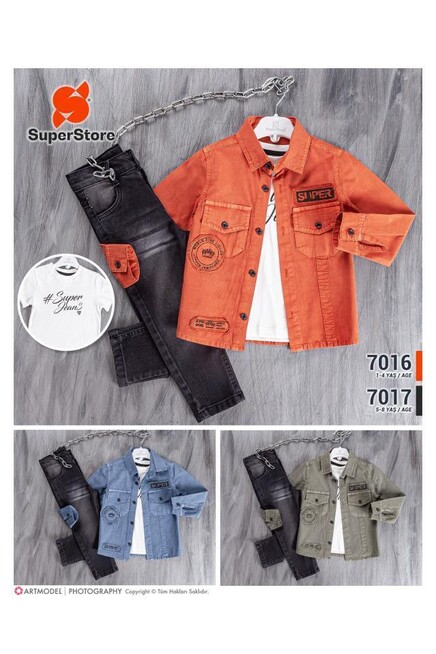 5-8 سنة صبي بدله تيشرت مع سروال