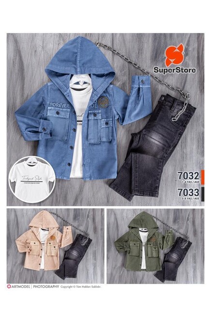 5-8 YEAR Boy PANT SUIT WITH SHIRT&T-SHIRT