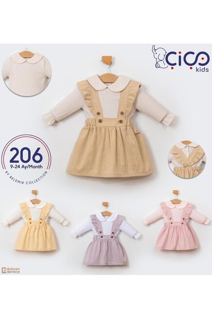 Bebe Yaka Bluzlu Askili Elbise