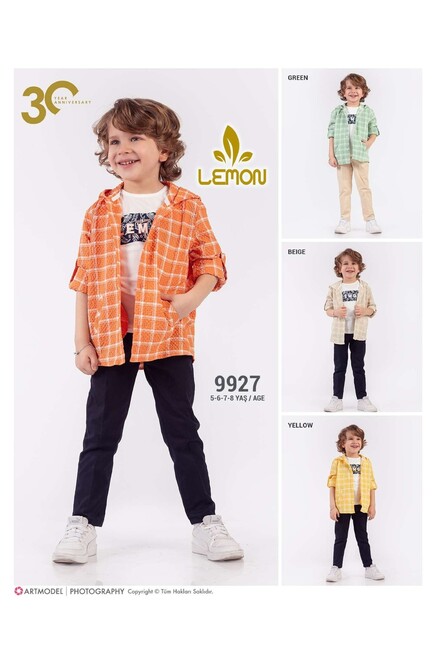 Ekose Kapşonlu Gömlek Çocuk Takim