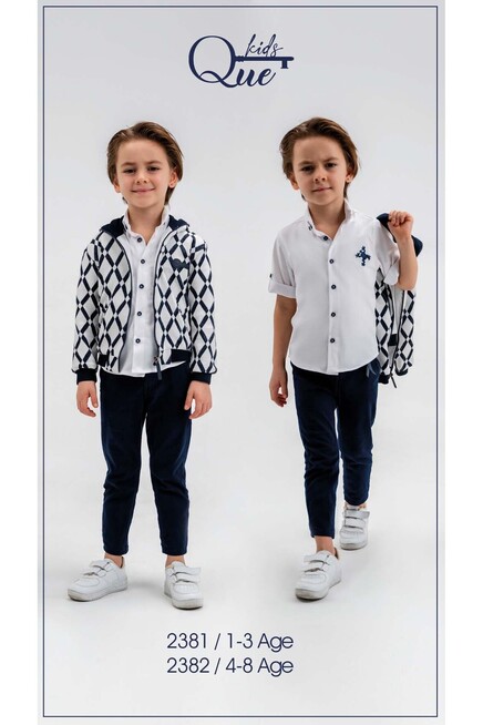 Kareli Örme Kapişonlu Ceketli Pantolon Takim