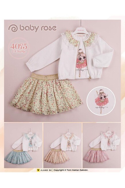 1-4 سنة فتاة طقم تنورة مع جاكيت