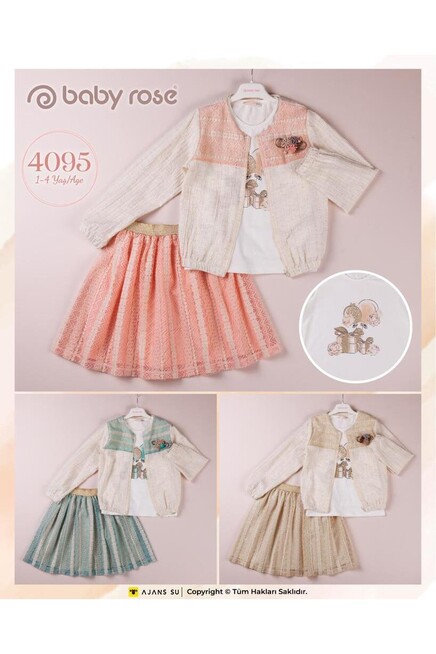 1-4 سنة فتاة طقم تنورة مع جاكيت