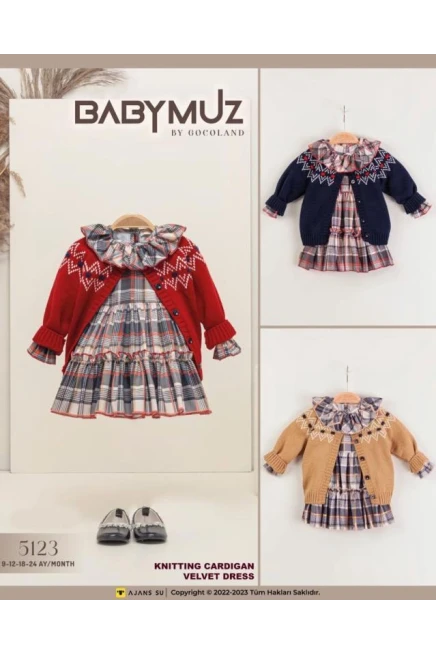 9-24 شهر فتاة فستان كارديجان