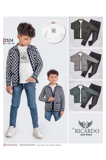 2-6 سنة صبي ستره كارديجان مع سروال