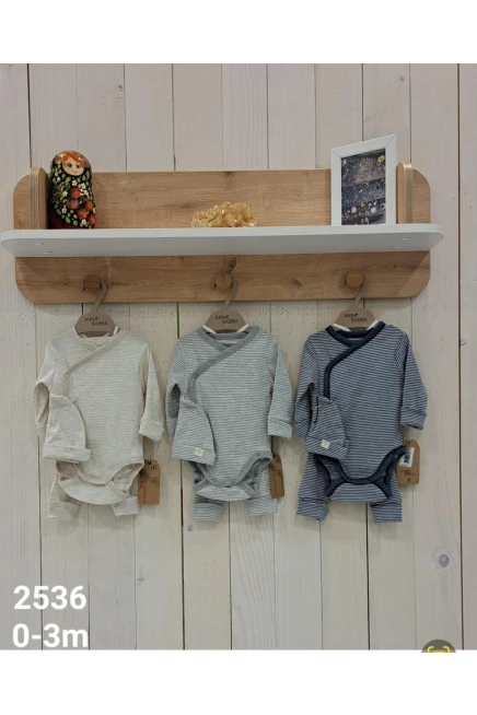 Şapkalı Çizgili Badili 3`Lü Takım