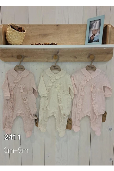 Şapkalı Fırfırlı Jakarlı Tulum