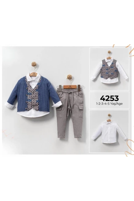 1-5 سنة صبي ستره كارديجان مع سروال