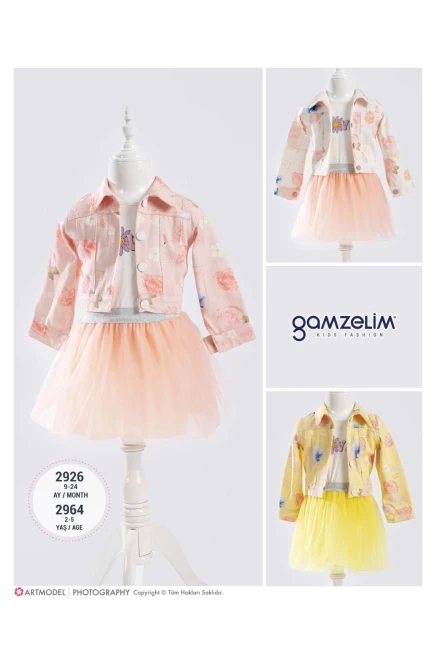 9-24 شهر فتاة طقم تنورة مع جاكيت