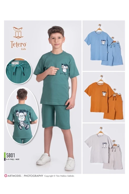 6-9 سنة صبي بدله تيشرت مع شورت