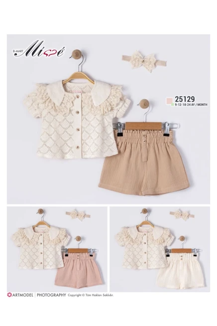 9-24 شهر فتاة بدله قميص مع شورت