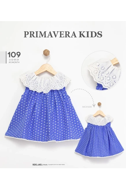 Yakalı Puantiyeli Elbise