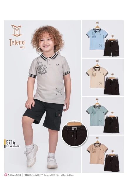 2-5 سنة صبي بدله تيشرت مع شورت