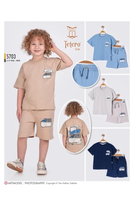 2-5 سنة صبي بدله تيشرت مع شورت