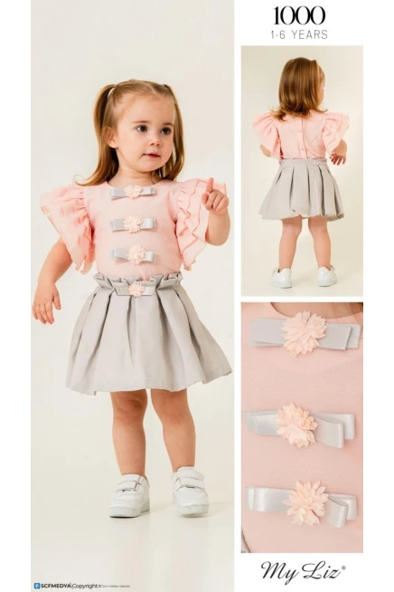 1-6 سنوات فتاة بدله بلوزه مع تنوره