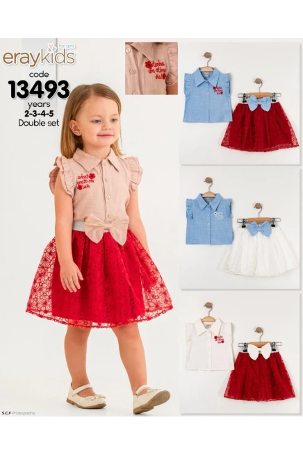 2-5 YEAR Girl SKIRT SET WITH BLOUSE