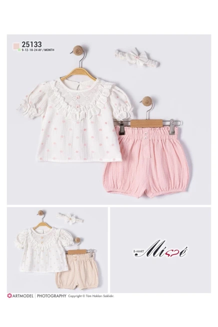 9-24 شهر فتاة بلوزة طقم شرط