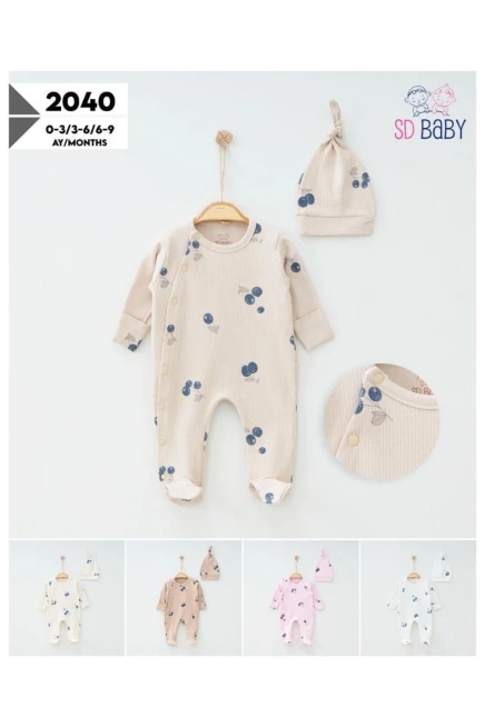 Zeytinli Şapkalı  Bebe Tulum