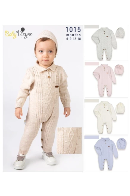 Triko Şapkalı Bebe Tulum