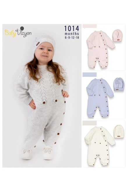 Triko Şapkalı Bebe Tulum